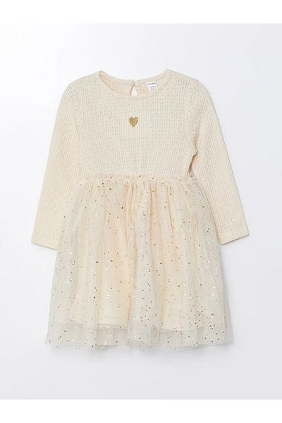 LC Waikiki LCW Baby - Crew Neck Long Sleeve Dress for Baby Girl