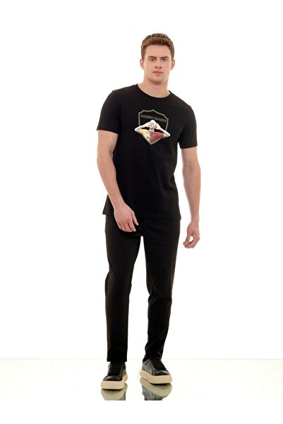 Galatasaray Μαύρο μπλουζάκι Gs İcardi - Γνήσιο με άδεια χρήσης, με στάμπα λιονταριού, με λαιμόκοψη