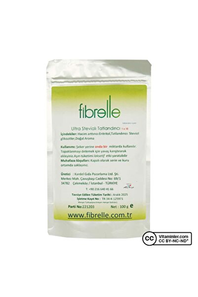 Fibrelle Ultra Stevialı Tatlandırıcı 100 Gr