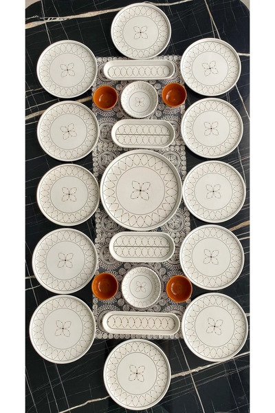 Genel Markalar Gold Elips 12 Kişilik 23 Parça Kahvaltı Takımı