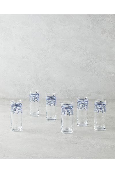 English Home Blue Mest Glass 6-Piece 195 ml Glass