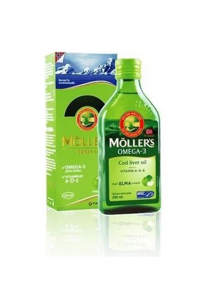 Möller's MöllersOmega3 Fish Oil - 250MLApple Flavored, Teeth Whitening Foam Gift