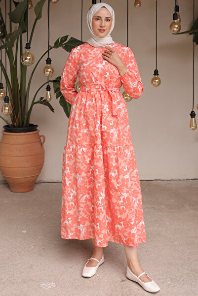 benguen Φόρεμα 451 με σχέδιο σολομού