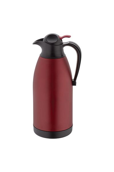 OMS PASLANMAZ 3281 Model - Stainless Steel, 2.0 Liter, Hot and Cold Thermos, Red Body and Black Detail