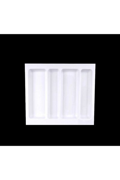 GörSeç 47x49 Cm - Organizator cu tacâmuri alb, 45x40 Cm tăiat în E - Sertar