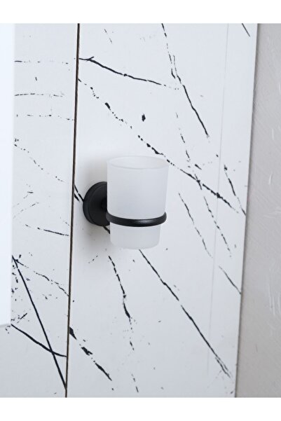 Alper Banyo Lotus Mat Siyah Eko Diş Fırçalık Plastik Tabak Ister Yapıştır Ist...