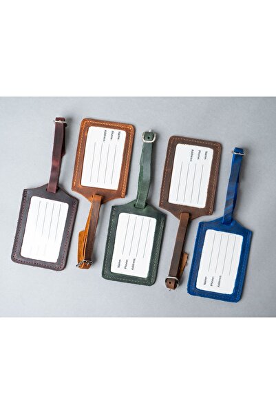 Cozy Leather %100 gerçek deri bavul etiketi , valiz etiketi, luggage tag