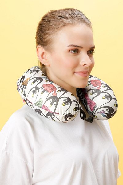 Viscofoam Orthopedic Travel Pillow - Colorful Visco Neck Pillow - Penguin/l