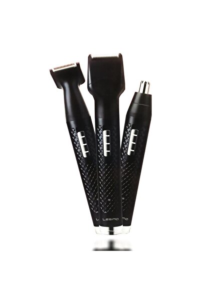 Lesima Şarjlı Nose Serisi 3 Başlıklı Kişisel Bakım Seti Yanak Kulak Burun Tüy Seti 1 Cihaz 3 Başlık