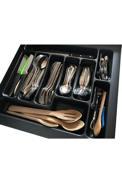 GörSeç 47x49 cm Organizer - Σετ 2 μαύρων μαχαιροπήρουνων και μαχαιροπήρουνων (E Μπορεί να κοπεί 45x40 cm)