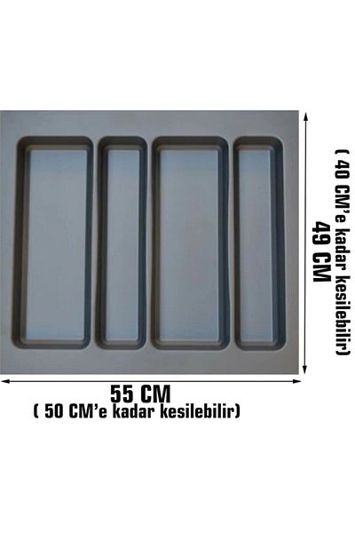 GörSeç 55x49 см поставка за черпак - чекмедже и органайзер за лъжици, 45x40 см E-образен разрез