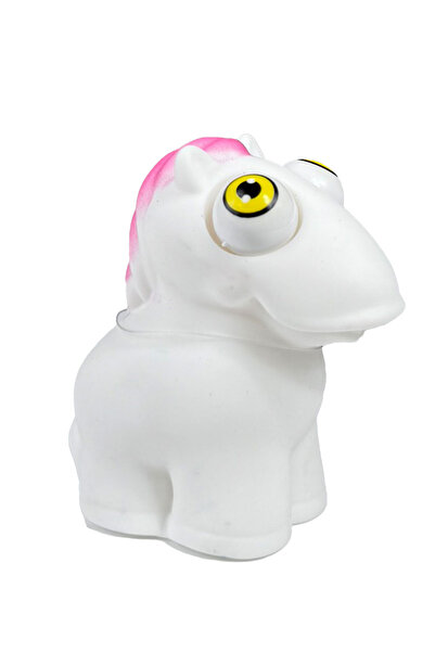 Toyaş Gözleri Dışarı Fırlayan 9 cm Midilli At Oyuncağı Stres Azaltma için Sıkma Oyuncak