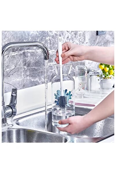 KRM HOME Yumuşak Uçlu Silikon Fırça Termos Suluk Sürahi Yağ Şişesi Biberon Şişe Yıkama Temizleme Fırçası