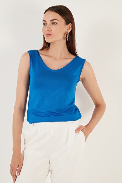 Lela Kalın Askılı V Yaka Bluz Bluz 5864384