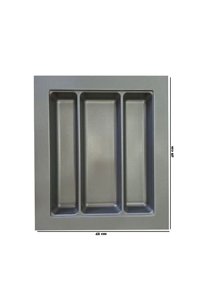 GörSeç 42x49 Micro ανάγλυφο μοτίβο γκρι ντουλάπα Organizer Πλάτος κουταλιού 40 Μήκος μπορεί να κοπεί έως και 40 cm