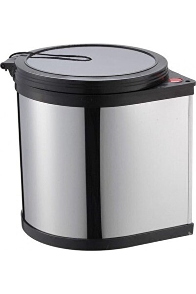 GörSeç Dolap Içi Çöp Kovası Kapağa Monte 11 Litre Çöp Kovası Mutfak Tezgah Altı Çelik Otomatik Kapak 11 Lt