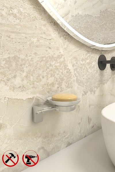 Alper Banyo Premium Chrome F1 Model Glass Plate Σαπουνιού |   Ανοξείδωτο ατσάλι |   Αξεσουάρ μπάνιου με 5 χρόνια εγγύηση