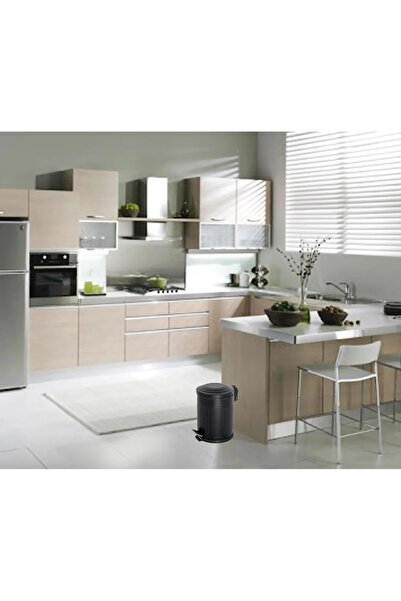 GörSeç Vintage Series 3 Liter Vintage Black Dustbin with Shock Absorber Lid Pedal Bathroom Kitchen Toilet