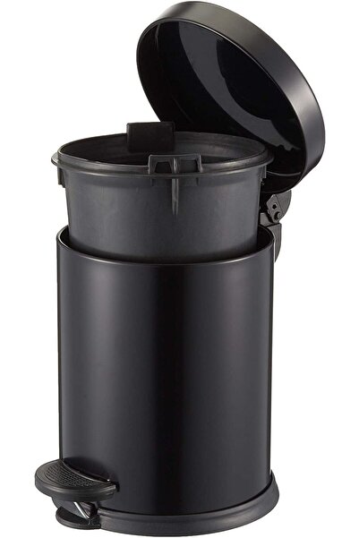 GörSeç 3 Liter Black Pedal Trash Can Toilet Bathroom Balcony Kitchen Garbage Bin