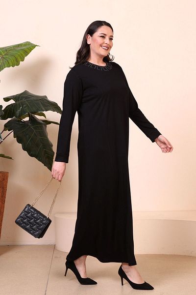 Ferace Γυναικείο φόρεμα μεγάλου μεγέθους Mother φόρεμα μεγάλου μεγέθους μαύρο