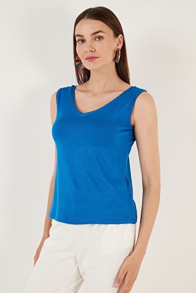 Lela Kalın Askılı V Yaka Bluz Bluz 5864384