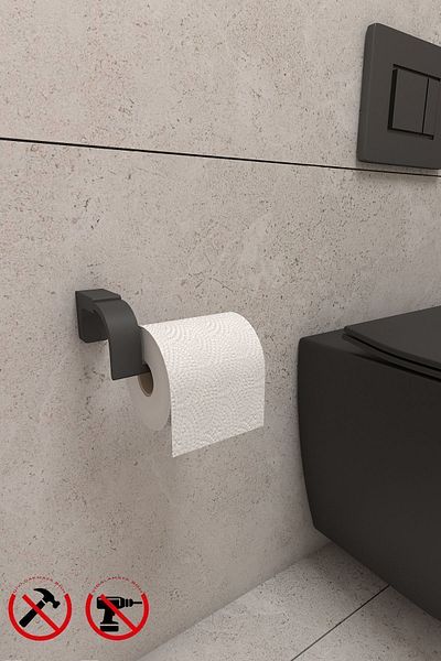 Alper Banyo Κρεμάστρα χαρτιού υγείας Premium Black F1 Model |   Ανοξείδωτο ατσάλι |   Μοντέρνος χάρτινος θήκης με 5 χρόνια εγγύηση