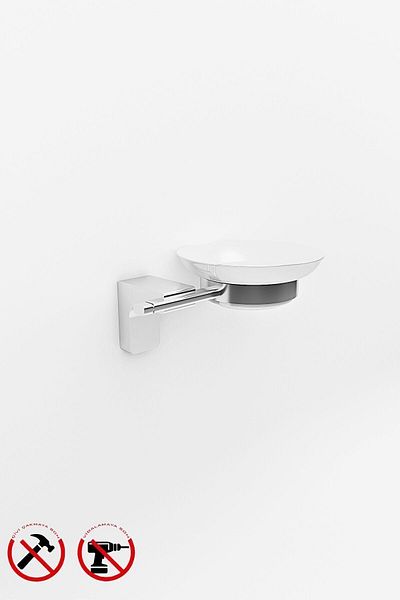 Alper Banyo Premium Chrome F1 Model Glass Plate Σαπουνιού |   Ανοξείδωτο ατσάλι |   Αξεσουάρ μπάνιου με 5 χρόνια εγγύηση