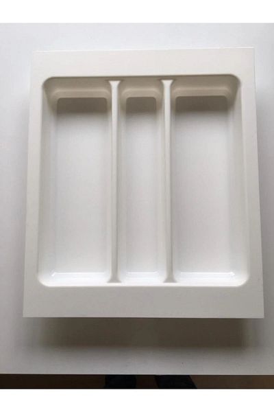 GörSeç 42x49 Cm Bol Alb - Suport pentru Linguri și Organizator, 33x40 Cm Tăiere în E