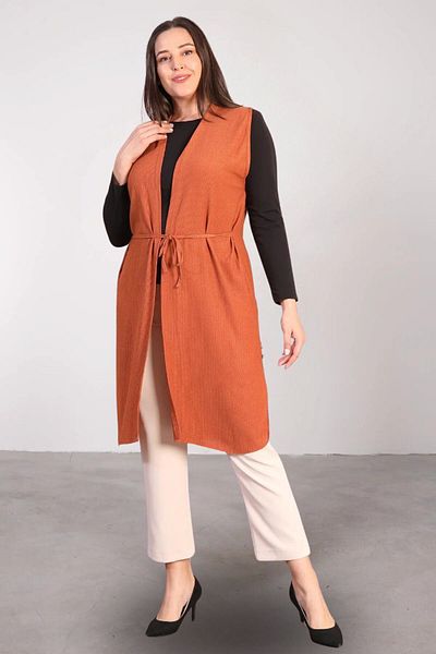 Ferace Women's Large Size Vest Mother Vest Is Hijab Clothing Women's Vest Brown