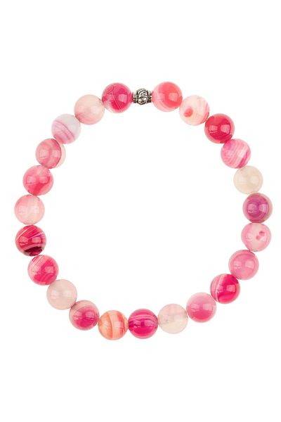 Zeynep Büyükbay 8mm Sphere Cut Pink Natural Stone Bracelet