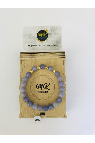MK tasarım Real Purple Quartz Stone MK DESIGN Bracelet - MKT6006
