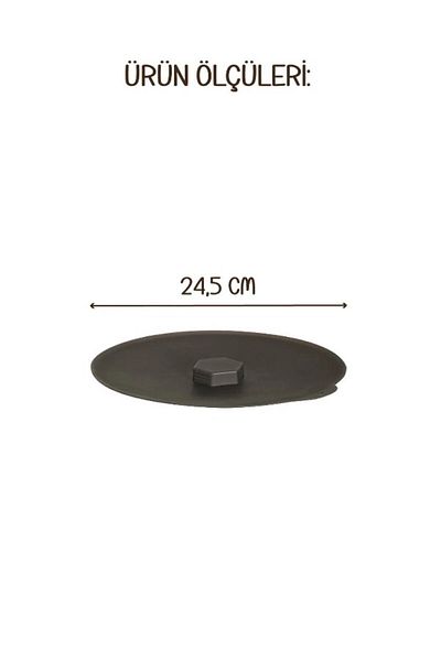 vipgross 1 Piece Anthracite Silicone Pot - Heat Protective Pan Lid