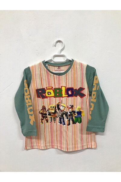 Çocuk Yeşil Roblox Baskılı T-shirt Misskıds
