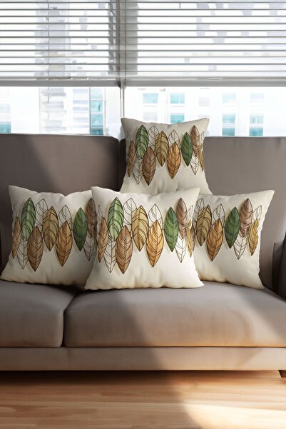 Royalte Σετ με με τύπωμα πολυτελή βελούδινα καλύμματα μαξιλαριών - Κρεμ φόντο...