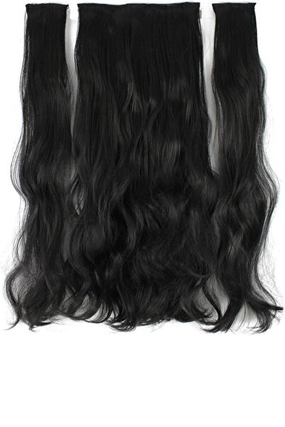 AKOLİFE Set de păr ondulat pe jumătate de lună de culoare neagră - Set de păr cu fixare rapidă, rezistent la căldură