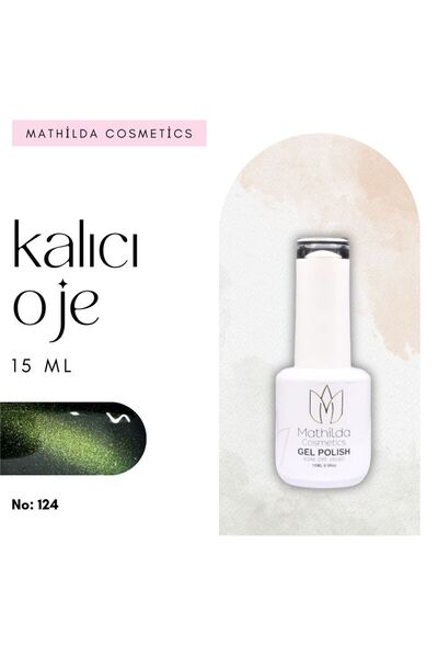 Kalıcı Oje No:124 (Golden Cat Eye) - Profesyoneller İçin Yüksek Pigmentasyonlu UV/LED Oje 15ml