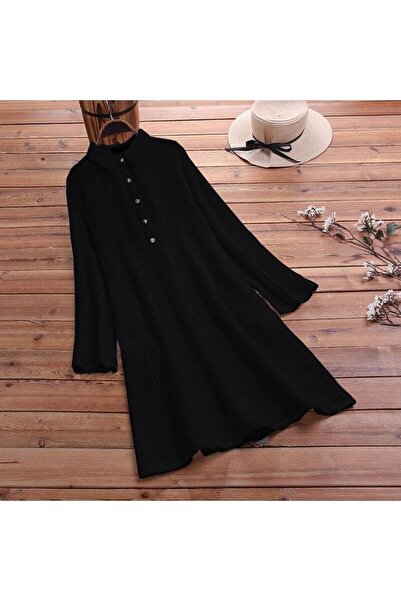 Mothermood Günlük Rahat Baharlık Salaş Gömlek Yaka Elbise
