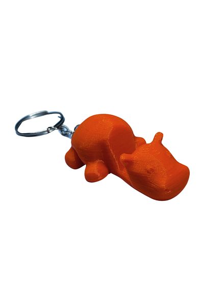 Tesseract Hippopotamus Patterned Small Phone Holder - Keychain