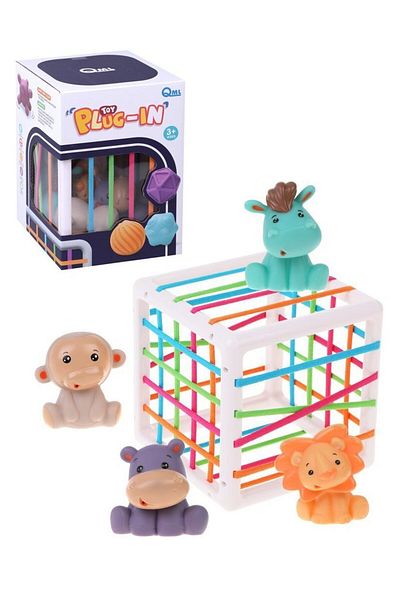 LRS STORE Montessori Colorful Baby Toy with 4 Animal Figures - Educational Sorting Block Gift