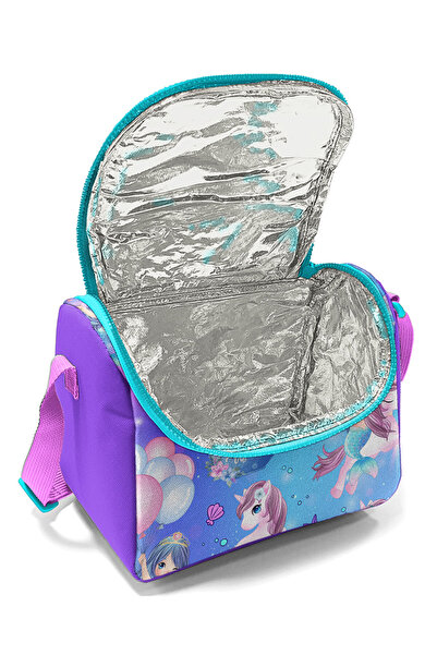 Coral High Unicorn Patterned Purple Pink Mermaid Thermo Lunchbox - 11890