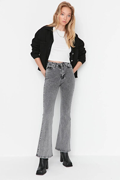 TRENDNATUREL Zoe Liana Smoked Flare Jeans High Waist Flare Jeans Comfortable (Εξαιρετικά Άνετα) Drv