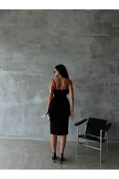 Friday Mood Women's Dress with Slit Detail - Side Gathered