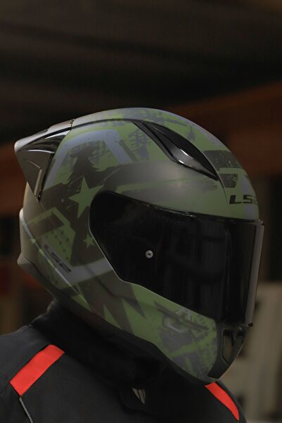 LS2 RAPID 2 RACE THUNDER  BIRDS MAT YEŞİL-SİYAH-GRİ KASK