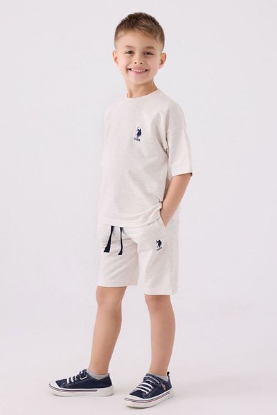 U.S. Polo Assn. Бермудски костюм за момче в кремав цвят