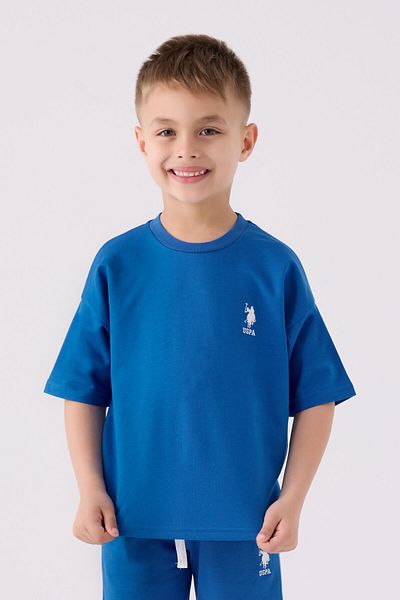 U.S. Polo Assn. Син бермудски костюм за момче