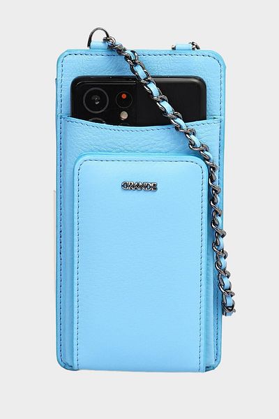 Grande 2783 Portofel din piele naturală Geantă pentru telefon pentru femei cu fermoar Arsel Sky Blue