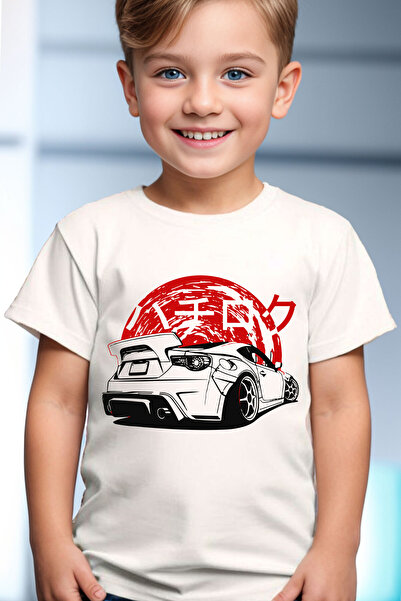 WİDİ Japanski automobil Štampano 100% pamuk dete belo T-shirt