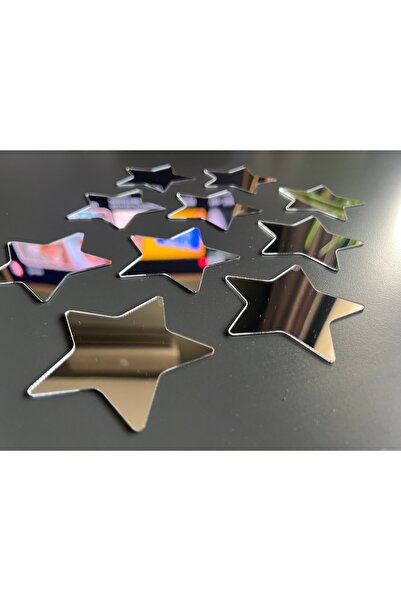 100 PCS Decorative Mirror Plexiglass Star Wall Ornament 7CM (Video Product , Watch )