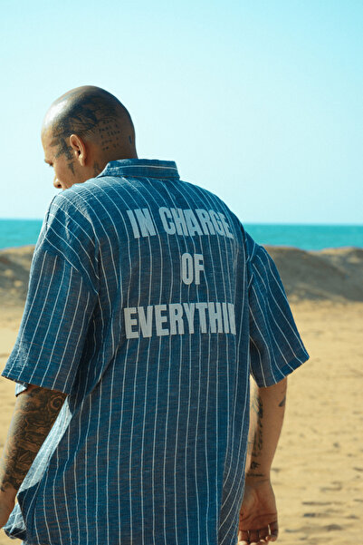 gothamvibes Anthracite Men's Linen Striped Suit