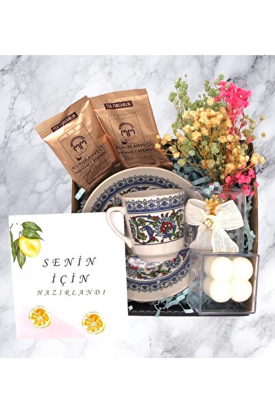 HEDİYEBİZİZ HEDİYE KUTUSU - KAHVE FİNCANI & BUBBLE MUM & KAHVE